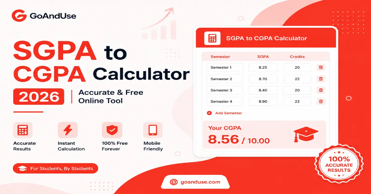 SGPA to CGPA Calculator 2026