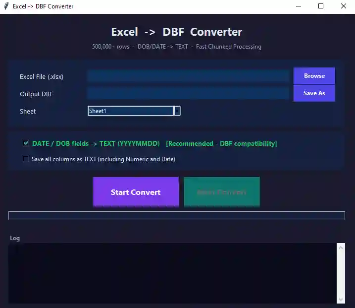 excel to dbf converter for PC